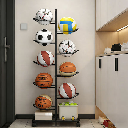 9-Ball Storage Rack Basketball Holder Garage Sports Organizer Ball Display Stand