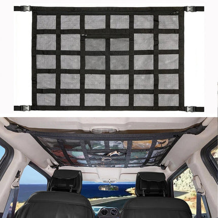 Universal Car Roof Storage Net Ceiling Mesh Cargo Storage Bag for Campervan Vehicle Interior Organizer