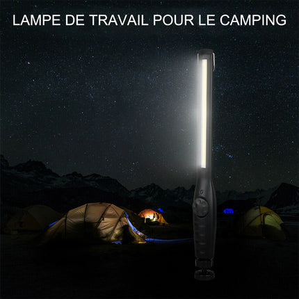 2PCS Rechargeable COB LED Slim Work Light Lamp Flashlight Inspect Folding Torch