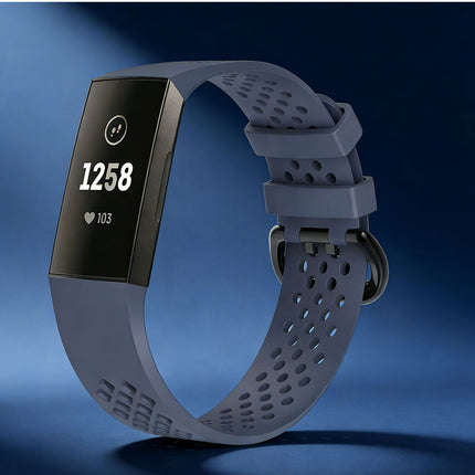 Fitbit Charge 3 4 Watch Soft Silicone Sports Replacement Band Wrist Strap Rock Grey