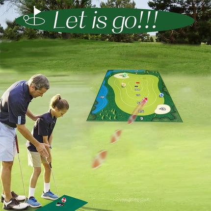 Chipping Golf Game Mat Indoor Stick Chip Game with 20 Grip Golf Balls