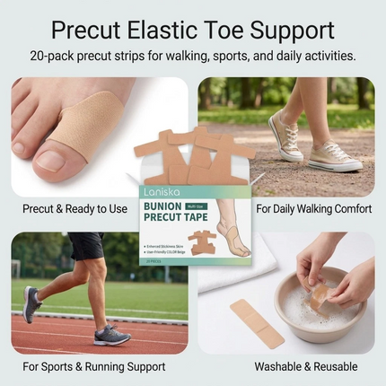 60PCS Bunion Corrector & Pain Relief Kinesiology Athletic Tape For Bunions