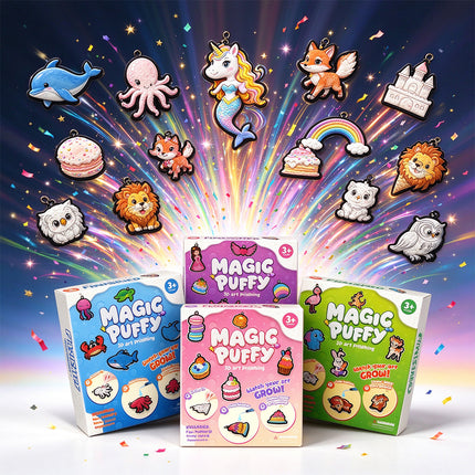Christmas Gifts Magic Puffy Paint 3D Foam Texture Painting Kit DIY Bubble Drawing Pens Art Set