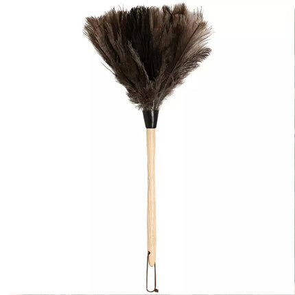 Anti-Static Ostrich Feather Duster Wooden Handle Brush Duster Dust Cleaning Tool