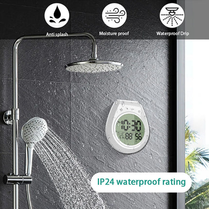 Waterproof Digital Shower Timer Clock Bathroom Kitchen Wall Clock w Hanging Hole