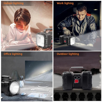 100000LM LED Searchlight Spotlight USB Rechargeable Hand Torch Work Light Lamp