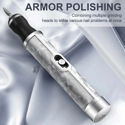 Electric Nail Drill Machine Cordless Toe Nail File for Acrylic Gel Silver