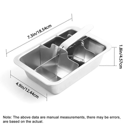 Stainless Steel Ice Cube Tray 6 Slot Removable Ice Cube Maker with Handle