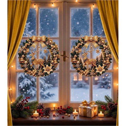 Unfinished Christmas deer Diamond Painting Kit Xmas Ornament Kit Window Decor Style E