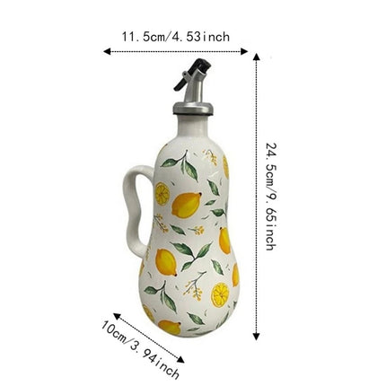 Lemon Pattern Oil Bottle Olive Oil Dispenser Vinegar Can Oil Container for Home
