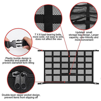 Universal Car Roof Storage Net Ceiling Mesh Cargo Storage Bag for Campervan Vehicle Interior Organizer