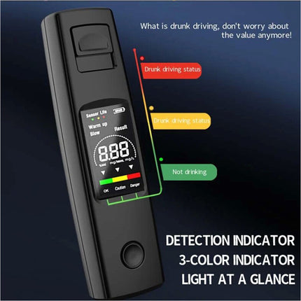 Portable Digital Breathalyzer and Alcohol Tester Black