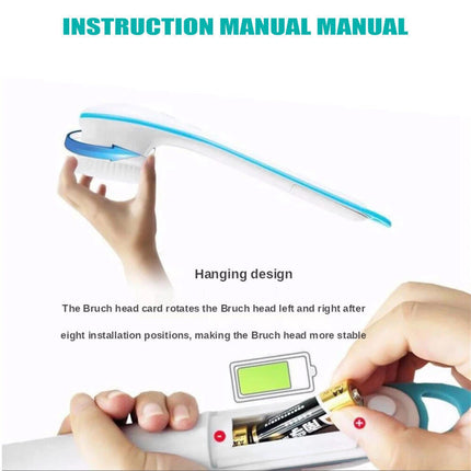 Shower Brush Electric Washer Massage Exfoliating Long Handle Body Back Scrubber