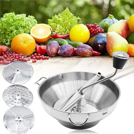 Rotary Food Mill Stainless Steel Heavy Duty Manual Press