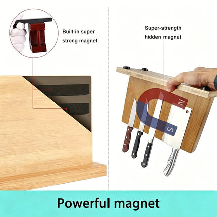 30cm Bamboo Knife Storage Rack Cutlery Holder Kitchen Organizer