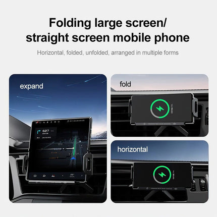 Universal Dual Coil Foldable Phone Holder Car Wireless Charger Car Phone Mount