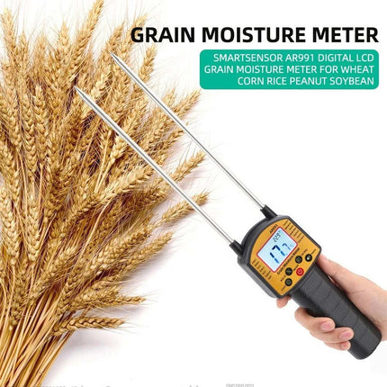 Portable Hay Grain Moisture Meter Corn Rice Bean Moisture Tester Voice Broadcast