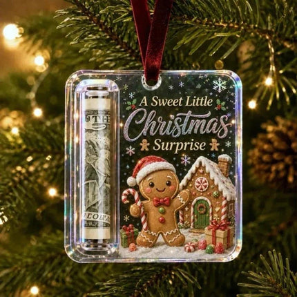 7Pcs Christmas Cash Gift Ornament, Acrylic Christmas Money Holder for Cash