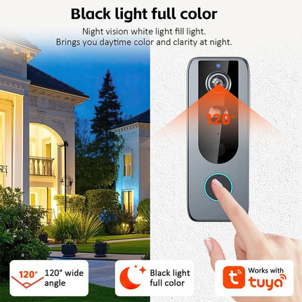 Wireless WiFi Doorbell Camera Audio Intercom Motion Detect Night Vision Doorbell