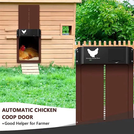 Automatic Chicken Coop Door Smart Control Poultry Gate Entry Exit for Pet House