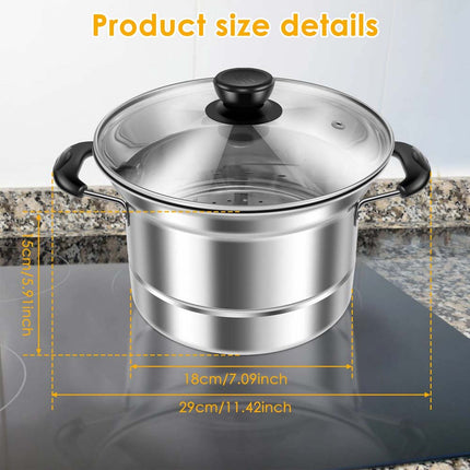 Deep Fryer Pot Stainless Steel Fryer Pot with Strainer Basket and Handle