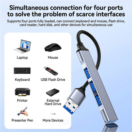 USB Type C USB Extender 3.0 2.0 Multi Port Hub 4 Port MacBook Windows Extension