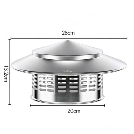 1Pc 75-200mm Fireplace Chimney Caps Roof Cowl Metal Top-Hat Flue Rain Cap Cover