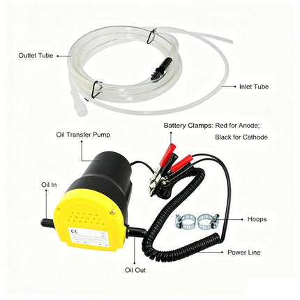 Car Engine Oil Pump 12V Electric Auto Oil Fluid Sump Extractor Scavenge Pump
