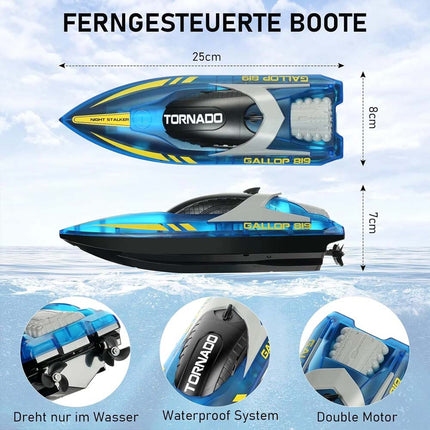 2.4GHz RC Racing Boat 15KM/H High-Speed Power Electric Remote Control LED Light