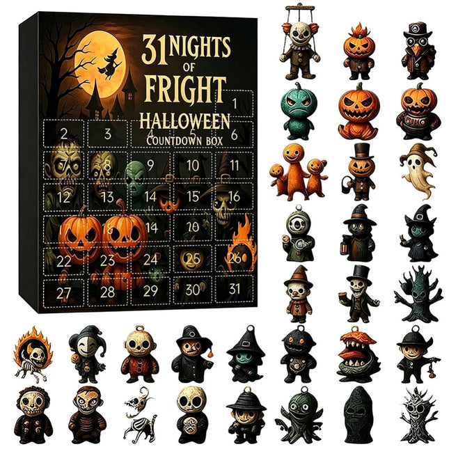 2026 Halloween Advent Calendar 31 Nights of Fright Halloween Countdown Box Gift (Style B)