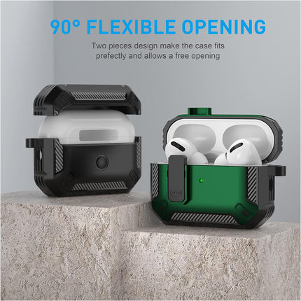 Green Armor Case FOR Apple AirPods Pro, Heavy Duty Shockproof Earphone Protective Cover