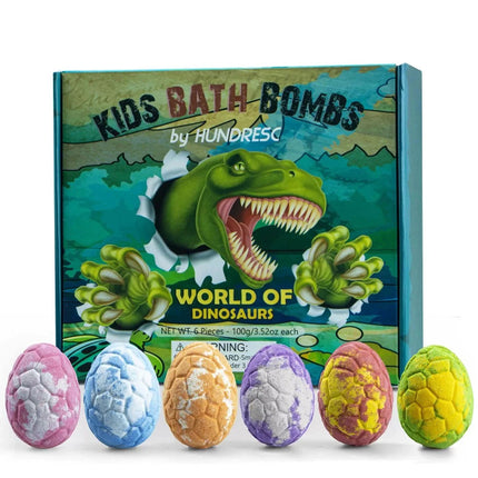 6PC/Box Dinosaur Bath Bombs for  with Surprise Inside, Natural Dino Egg Bath