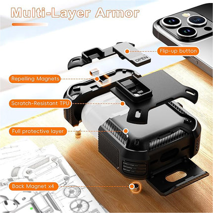 Apple Airpods Pro 4 Case Cover Heavey Duty Shockproof Protector Black