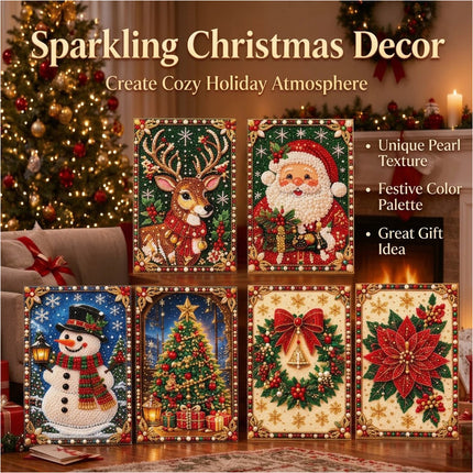 1Pcs Sun Catcher Christmas Diamond Painting Kit Door Decoration