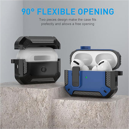 Blue Armor Case For Apple AirPods Pro, Heavy Duty Shockproof Earphone Protective Cover