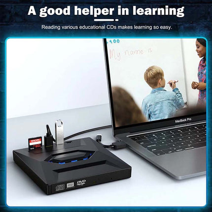 External CD DVD Drive USB 3.0 Writer Burner Reader Player for PC Laptop Windows