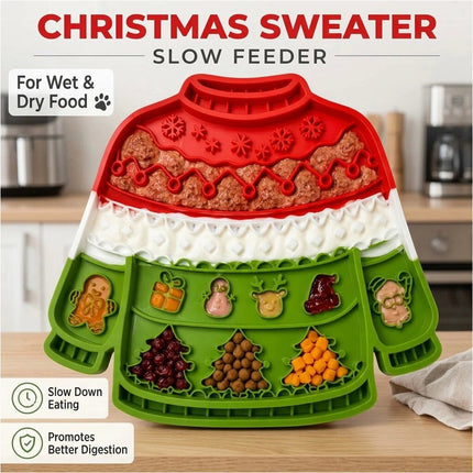 Christmas Silicone Dog Pet Lick Mat Pad Boredom Buster Slow Feeder Suction Cups