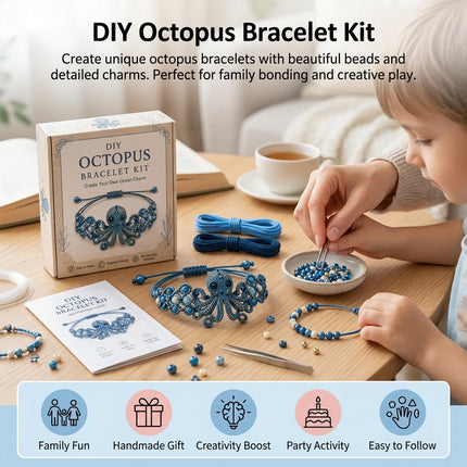 DIY Beaded Bracelet Making Kit,3D Animal Bead Craft Kit Octopus