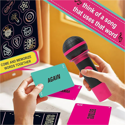 Grab The Mic Karaoke Lyric Card Game for Parties and Social Gatherings