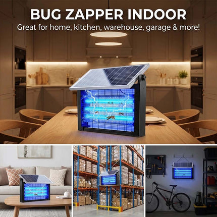 4500V Solar Bug Zapper Waterproof Mosquito Zapper Outdoor Solar &Battery Powered