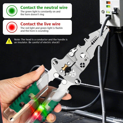 8-In-1 Wire Stripper with Voltage Tester Versatile Wire Stripping Pliers Tools