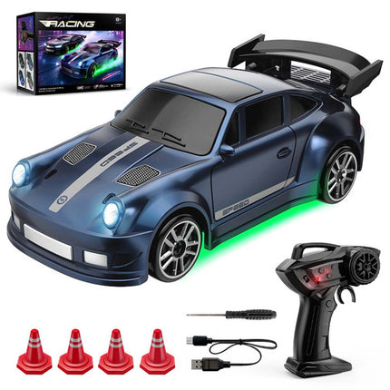 1:64 2.4G High Speed Drift Rc Car 4WD Remote Control Car Mini GTR Racing Model Deep Blue