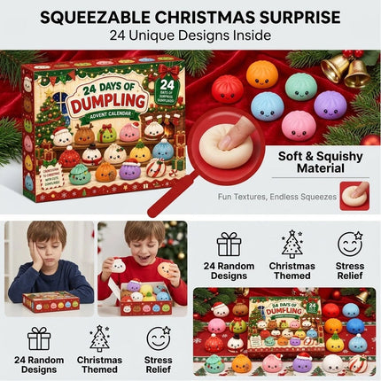 2026 Christmas Squishies Advent Calendar 24 Days Dumpling Toys Boys And  Girls Xmas Gift New