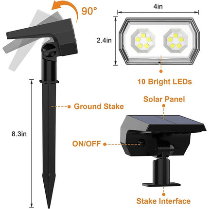 4x Solar Spot Lights Garden Outdoor Pathway Lawn Fence Lamp rgb Spotlight Light