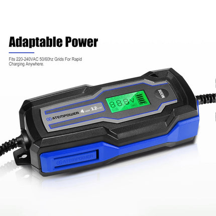 Smart Battery Charger Trickle 4A 6V/12V Automatic SLA AGM Car Truck Motorcycle