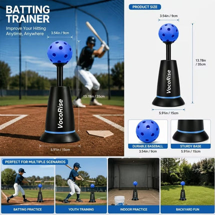Baseball Training Tee Popper - Pops Up Balls to The Perfect Height with 3 Balls