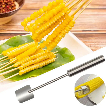 2x Stainless Steel Corn Peeler Serrated Corn Stripper Peelers Cob Shaver Cutter