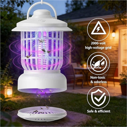 Electric LED Insect Zapper Mosquito Trap Catcher Lamp - White