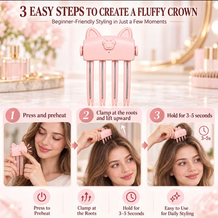 Cordless Rechargeable Root Volumizing Clip Portable Hair Fluffer Tool