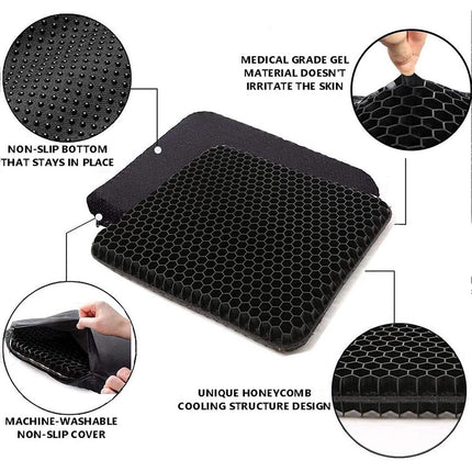 Double Layer Gel Honeycomb Seat Comfort Cooling Support Cushion Flex Pain Relief
